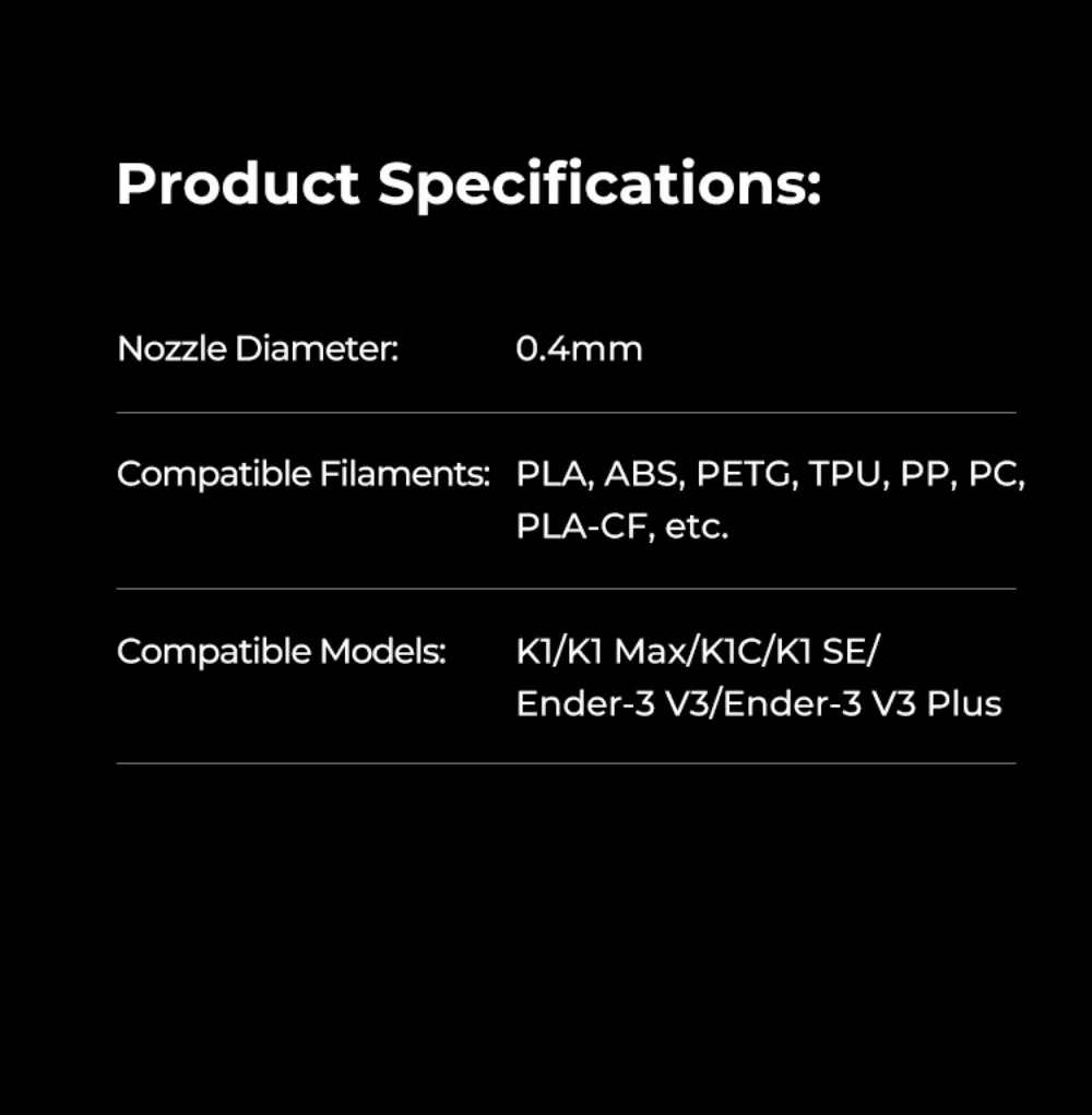 

Creality Sermoon D1 Heating Block Kit with 5 0.4mm Nozzles and Silicone Sleeve Suitable for part Sermoon D1 3D printer4001030106