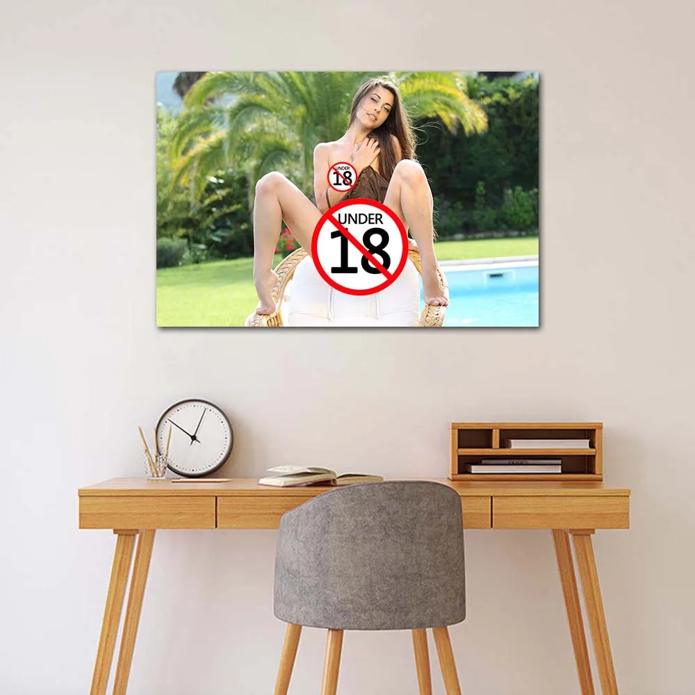 Nude Brunette Girl Canvas Painting Posters And Prints Uncensored Pussy Picture Wall Art Decoration Mural Living Room Home Decor