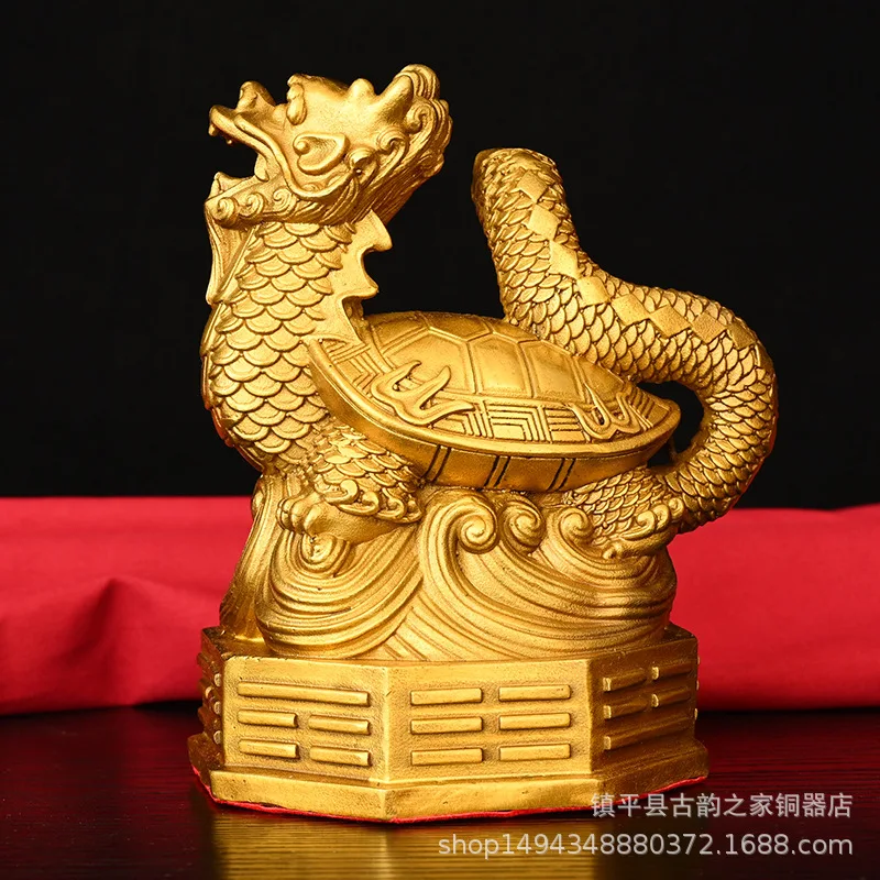 Brass Mythical Beasts Qinglong White Tiger Suzaku Xuanwu Pure Copper Ornaments Living Room Entrance Ancient Four Directions SET