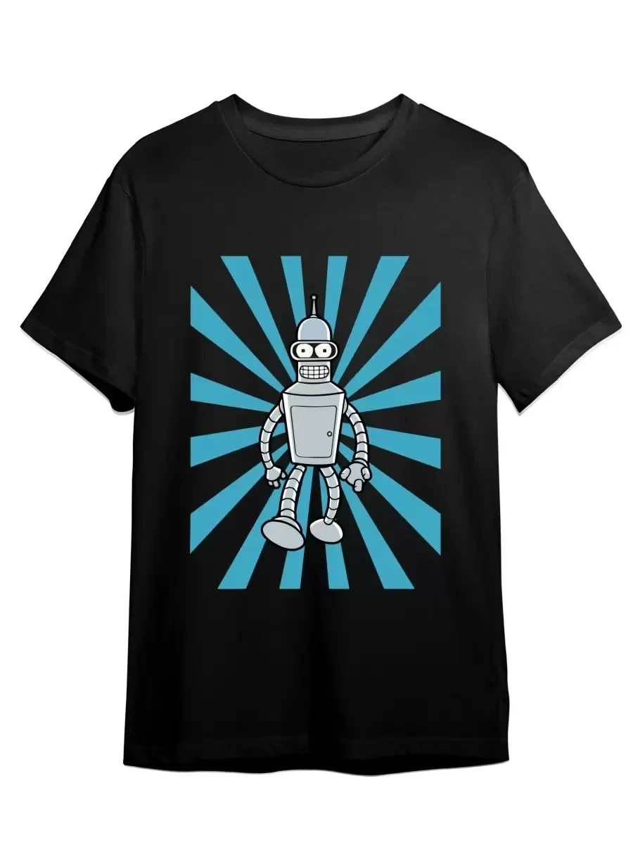 POSTER RETRO GIFT ART UK Streetwear Summer Short-sleev Tee Funny Tshirt KILL ALL HUMANS T SHIRT BENDER ROBOT BEER MOVIE TV TEE