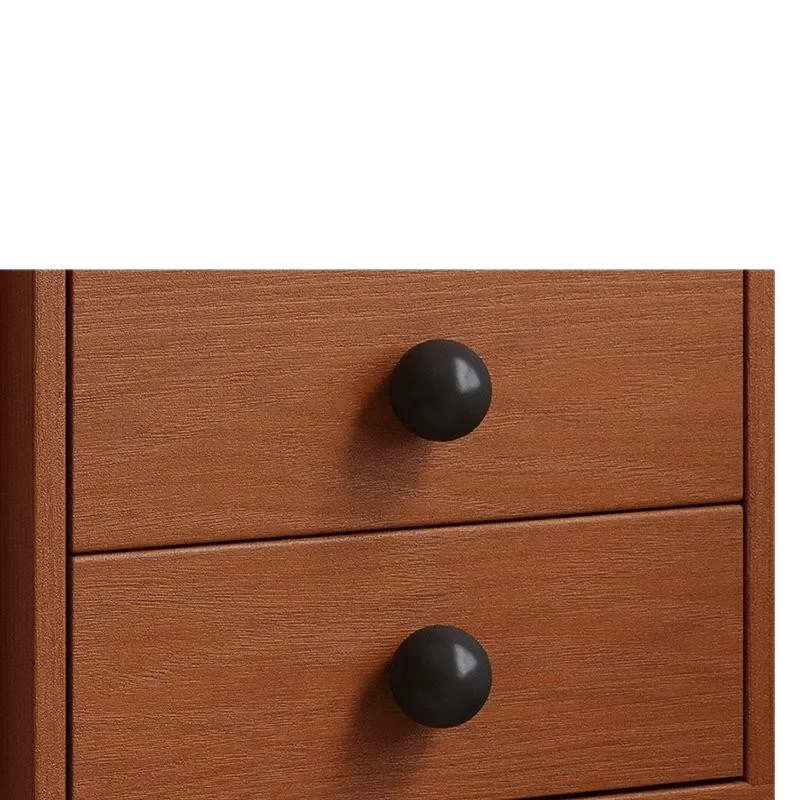 Retro Solid Wood Nightstand Medium Size Bedroom Storage Cabinet Simple Wall Side Table Antique Style Locker