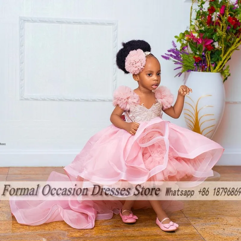 

Прекрасное платье для первого причастия, тюлевое платье принцессы с кристаллами, детские платья для дня рождения, платье с цветочным узором для девочек на свадьбу по индивидуальному заказу