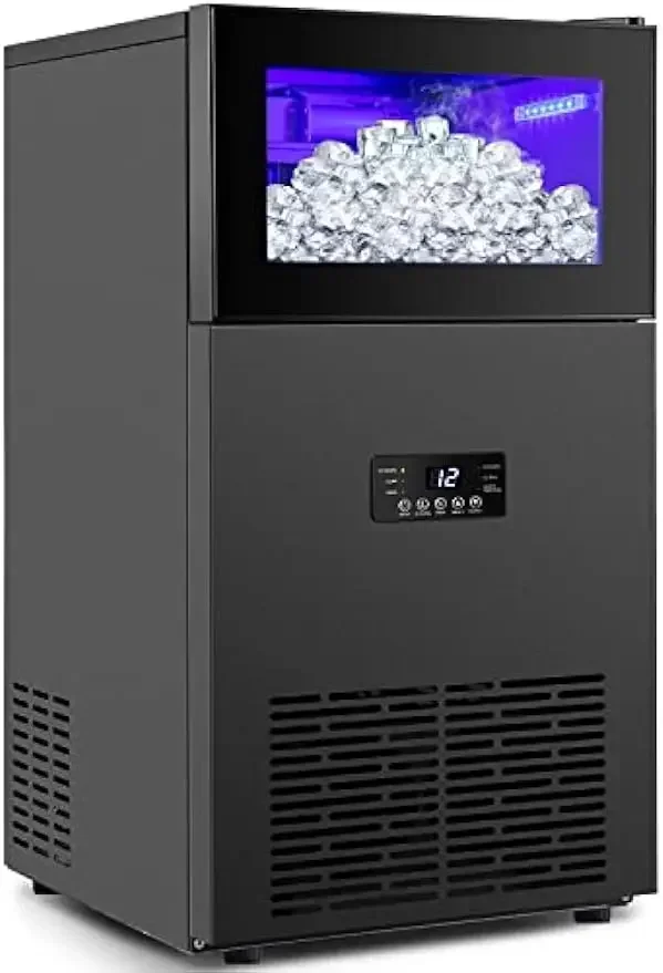 Upgraded Commercial Ice Maker, 35LBS Storage Bin, 15 