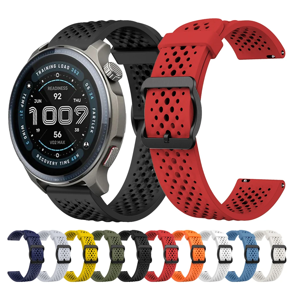 22 مللي متر سيليكون الفرقة ل Amazfit BALANCE 2/Bip 6 5 46 مللي متر تنفس حزام ل GTR 4 3 برو/GTR 2 2e أساور استبدال حزام الساعات