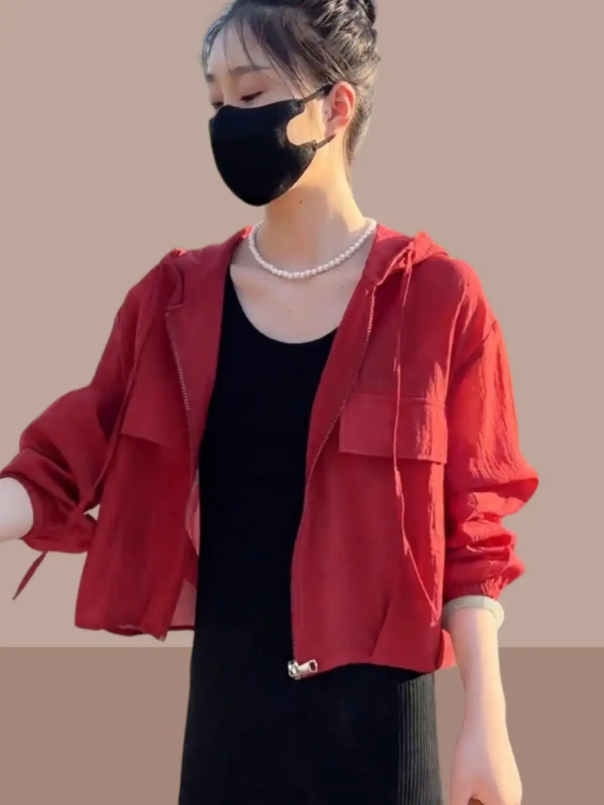 Elegant Hooded Women's Sun Protection Shirt Thin Mesh Breathable Summer Loose Short Outerwear Transparent Zipper Closure Long...