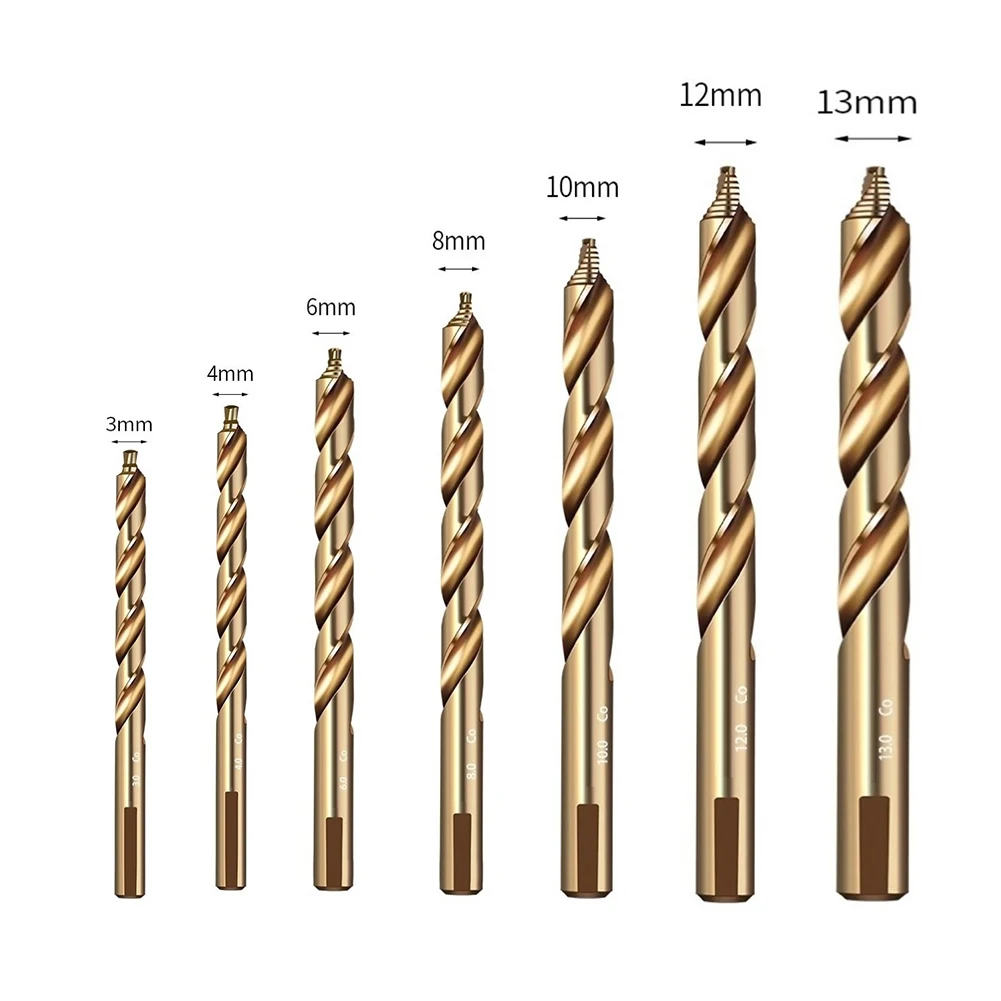 1PC Drill Bit3-13mm M35 Cobalt Straight Step Drill Bits Hole Cutter For Stainless Steel Speed Steel For Hand Electric Drill