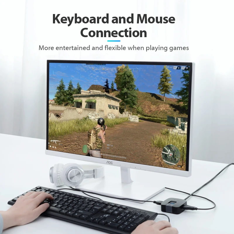 Vention 4 Port USB 3.0 HUB with Micro USB Power Port&Phone Holder USB Splitter Adapter for Laptop Card Reader Tablet Hub 0.5m 1m