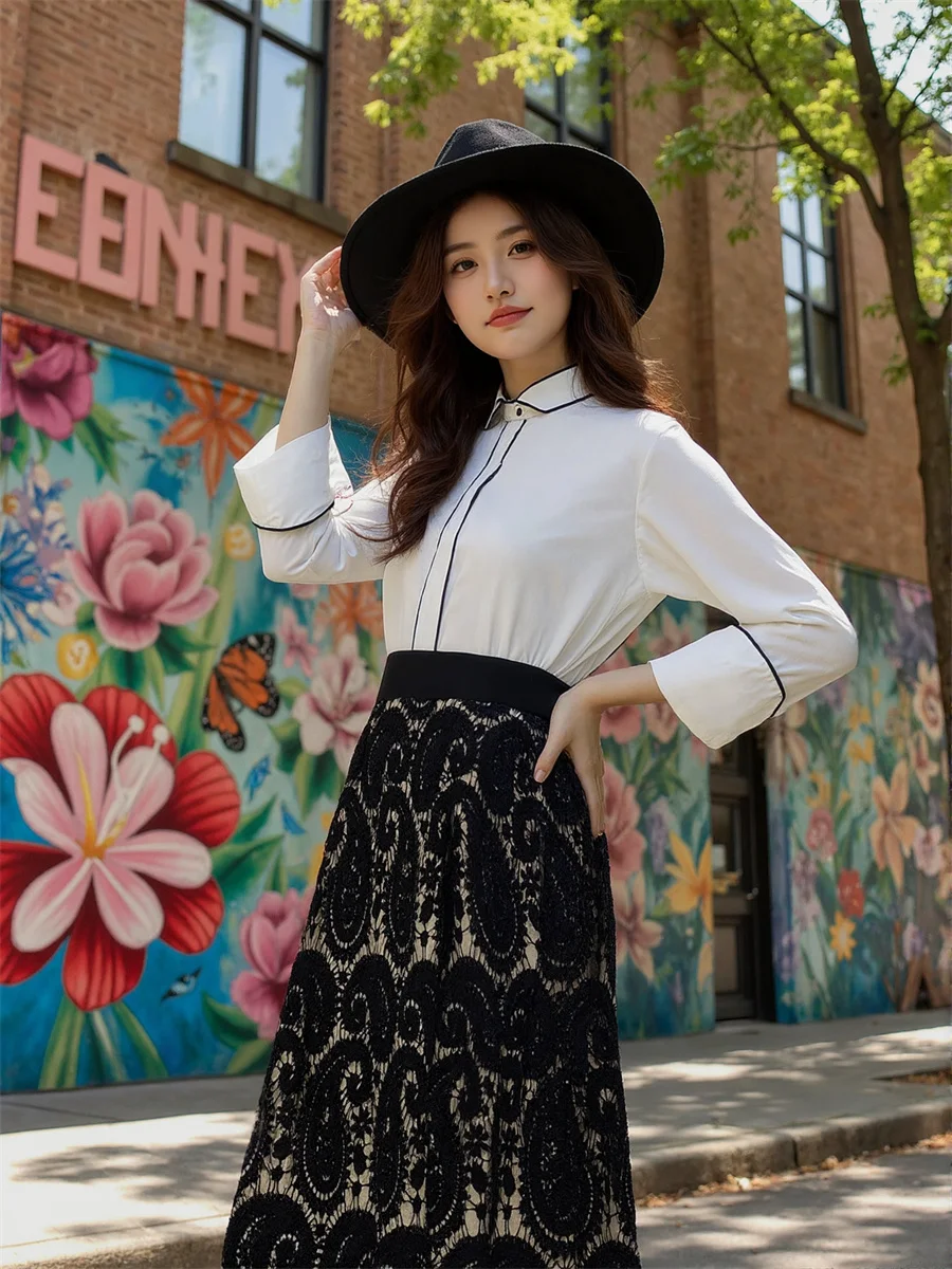 

Кружевные винтажные юбки миди, женские бальные юбки в стиле бохо, каваи, расклешенная аппликация, фестиваль, студенческая классика, студенческая, художественная, современная тенденция, конфеты