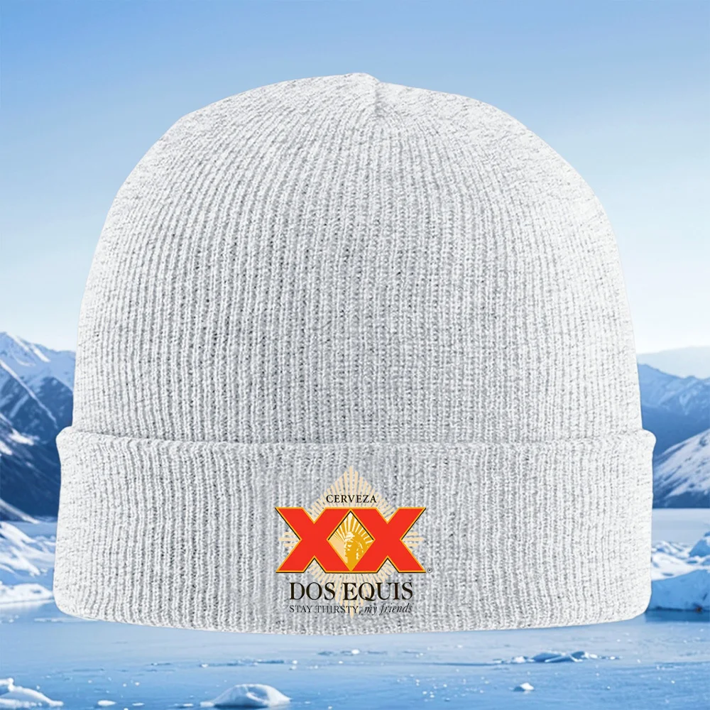 Emblema rojo XX, marca Dos Equis Hombres Mujeres Gorro de punto unisex Gorro Jersey Gorro Invierno Térmico Cálido Navidad Ciclis