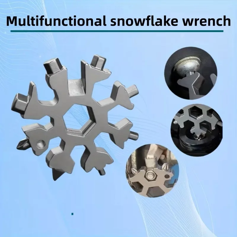

18-in-1 Stainless Steel Snowflakes Multi-tool bottle opener flat-headed Phillips screwdriver kit/wrench outdoor portable Cycling