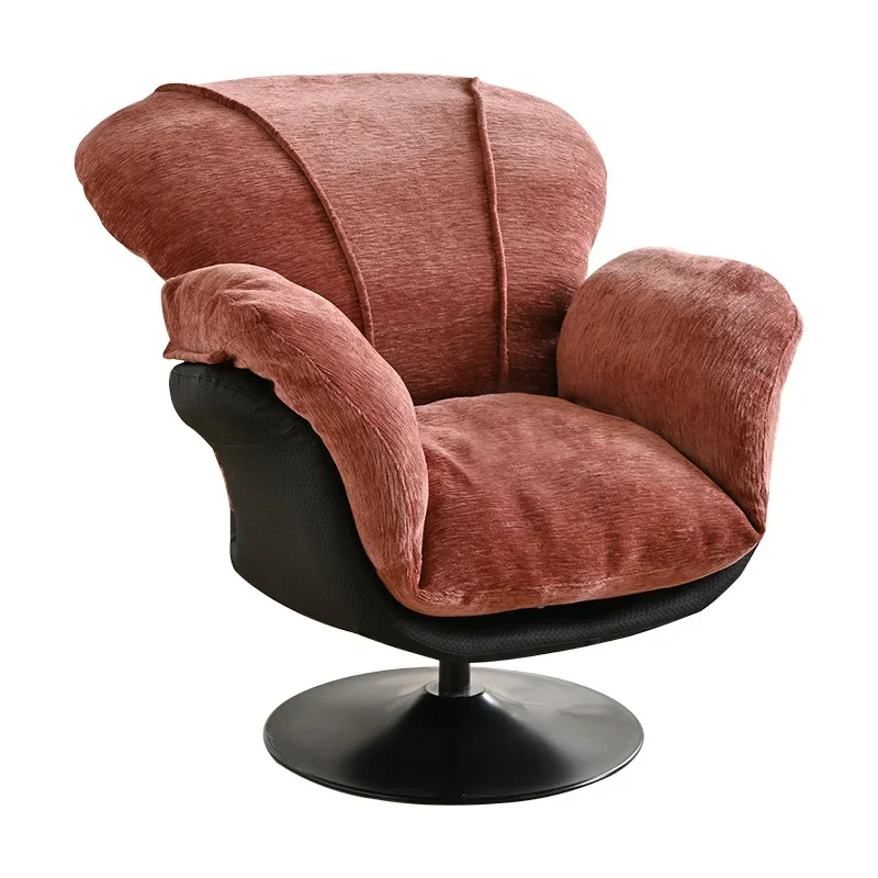Italian light luxury modern single rotating chair, office study designer medium and ancient eggshell lazy sofa