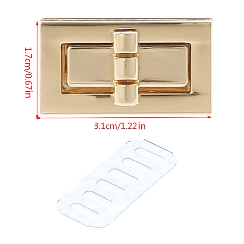 Fecho forma retângulo Turn Lock Twist Locks DIY Bolsa couro Bolsa Hardware