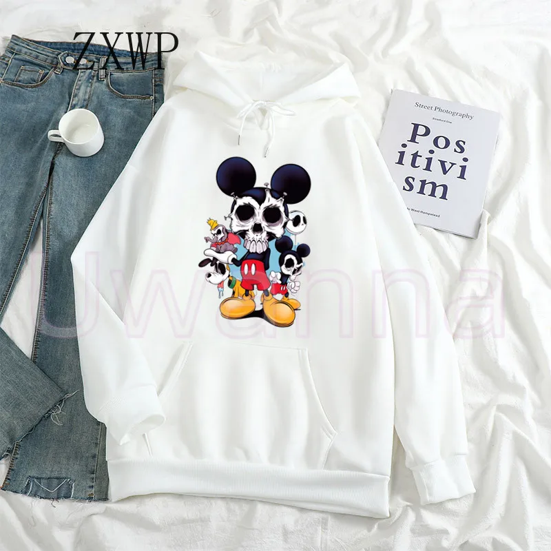 Mickey Mouse Hoodies Women Happy Halloween Minnie Festival Hoody Printed Unisex Hoodie Sweatshirts Long Sleeve Tops Clothing