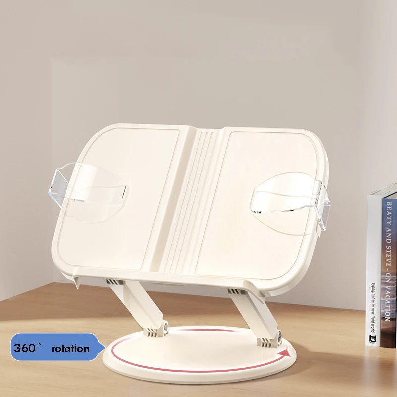 

Multifunctional Reading Stand Adjustable 360 ° Rotatable Students Bookcase Folding Book Stand Desktop Book Holder