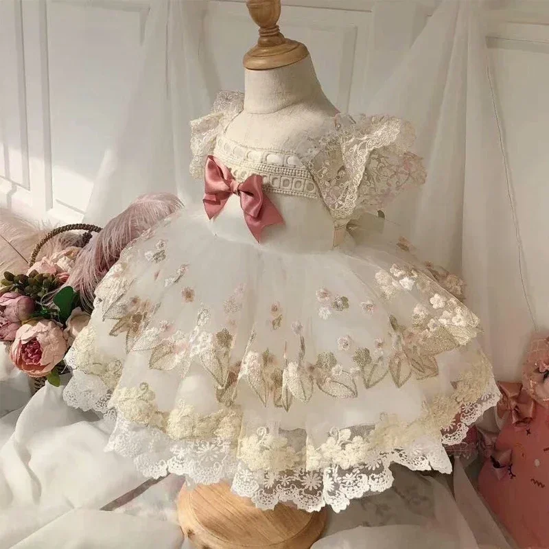 

2025 Girls Royal Princess Dress Baby Birthday Party Children Infant Boutique Clothing Gown Vestidos Dresses Kids Toddler Elegant