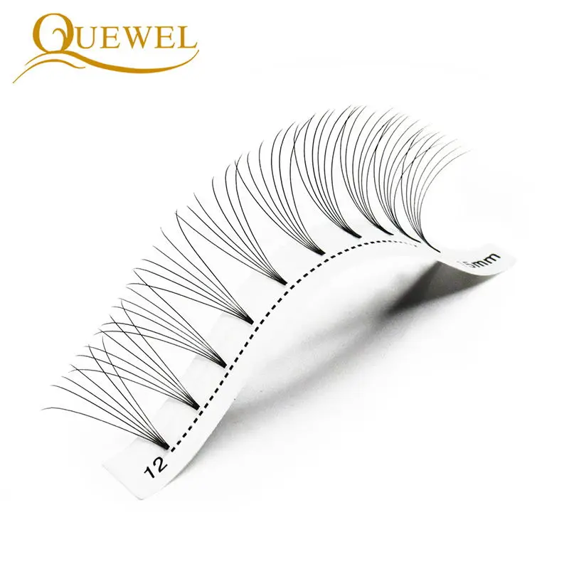 Quewel 5 Case Pre-made Eyelashes Extension Individual Short Stem Volume Russian Fans Pre Made Lash 0.07/0.10mm 3D-6D All Size