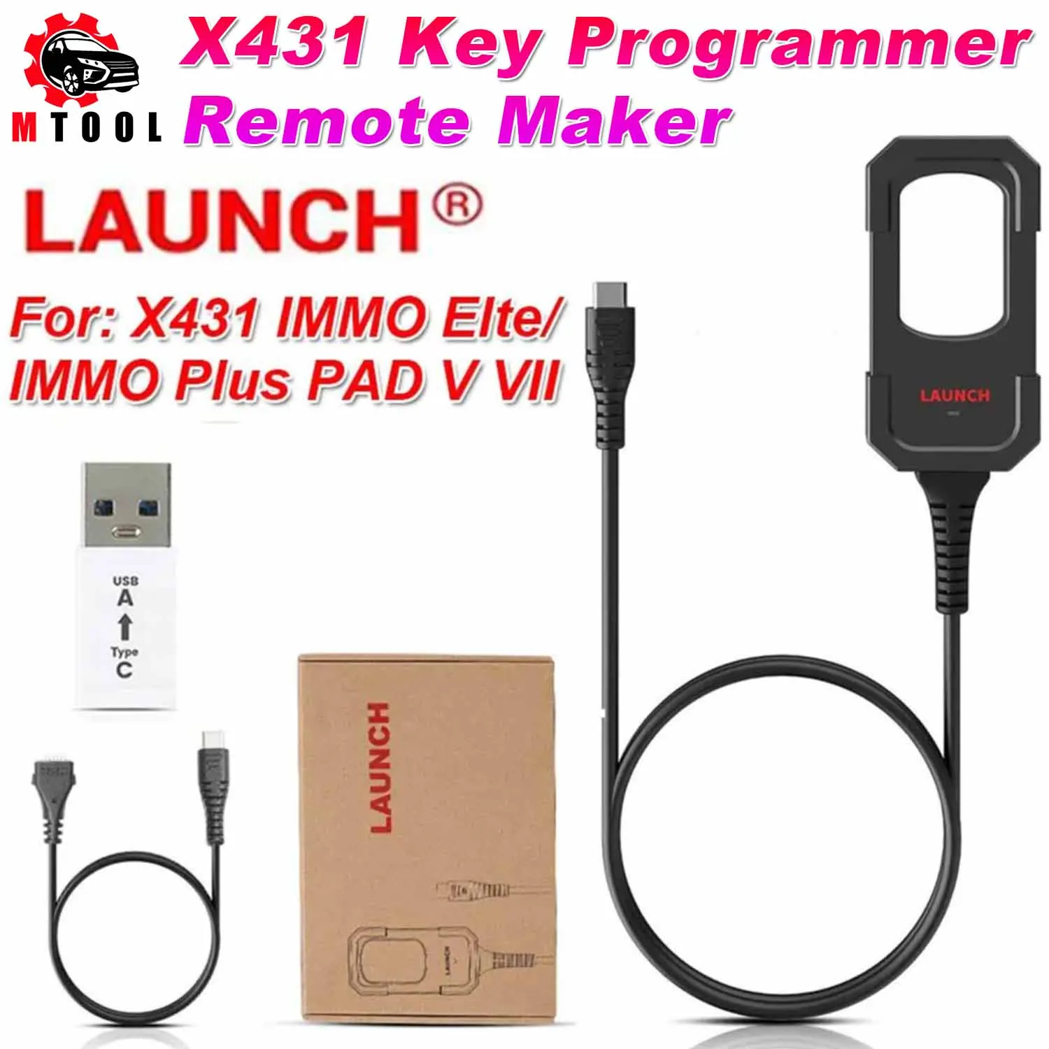 Original Launch X431 Key Programmer Remote Maker Without Super Chip IMMO Programming Tool for X431 IMMO Elte IMMO Plus PAD V VII