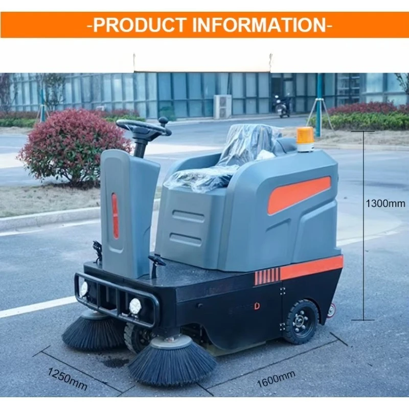 Newest Design Street Cleaning Equipment Ride on Industrial Electric Road Vacuum Floor Sweeper view 2