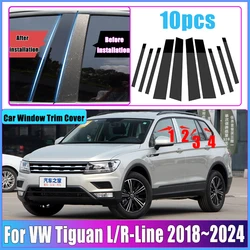 For Volkswagen VW Tiguan L 2018~2024 R-Line Car Polished Pillar Post Door Window Trim Cover Moulding Column Stickers Accessories