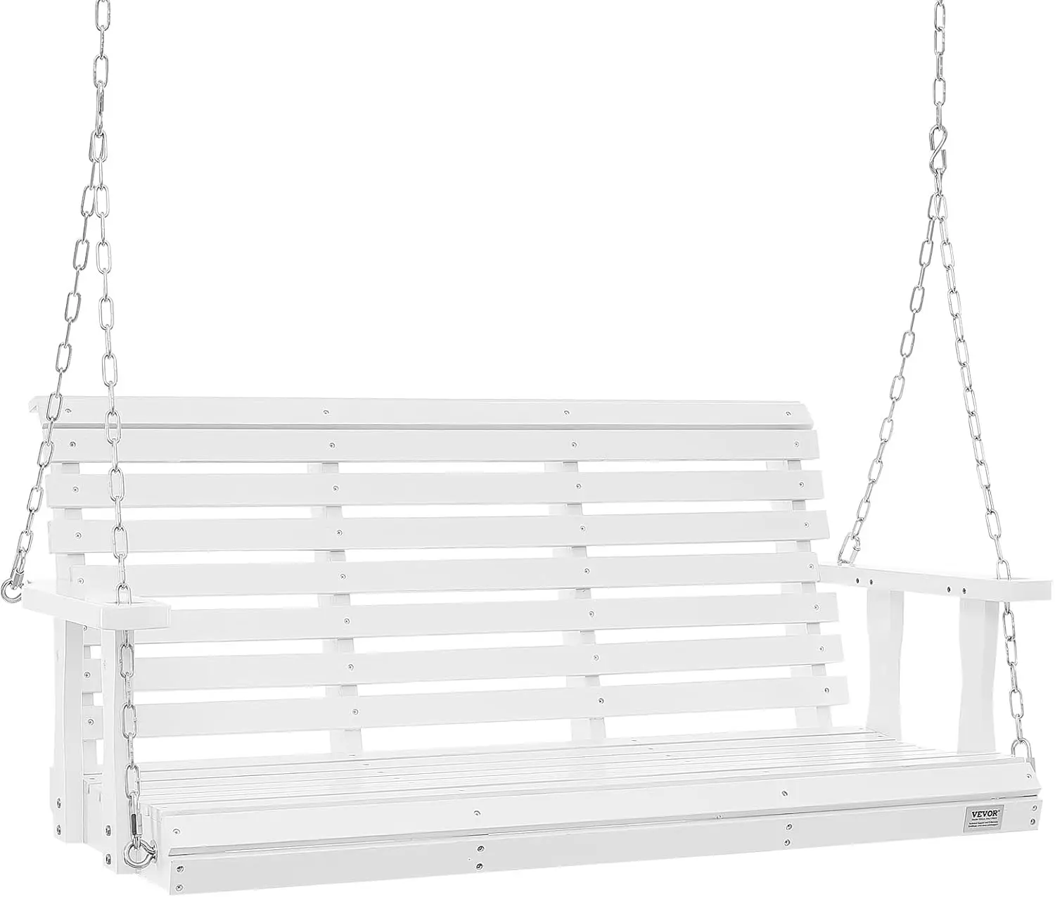 

Wooden Porch Swing 4.5 ft, Patio Bench Swing for Courtyard & Garden, Upgraded 880 lbs Strong Load Capacity, White