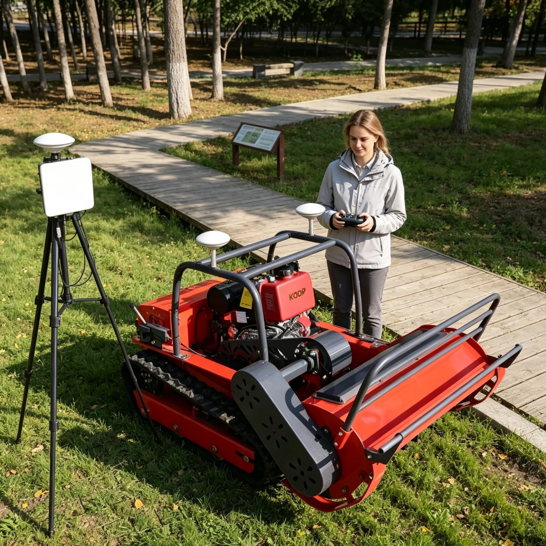 Customized High‑Altitude Mountain Tea Garden 800S GPS Remote Lawn Mower, GPS Navigation System Frees You From Dangerous Hillside