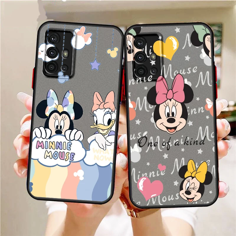 Disney Cartoon Minnie Daisy Frosted Translucent For Samsung A53 A52 A33 A32 A51 A71 A21S A13 A73 A50 A22 A12 5G Matte