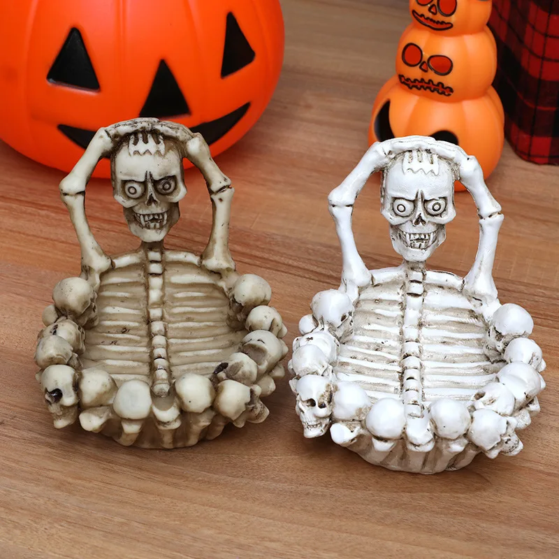 

New Skeleton Ornament Resin Halloween Desktop Ornament Decoration Holiday Decoration