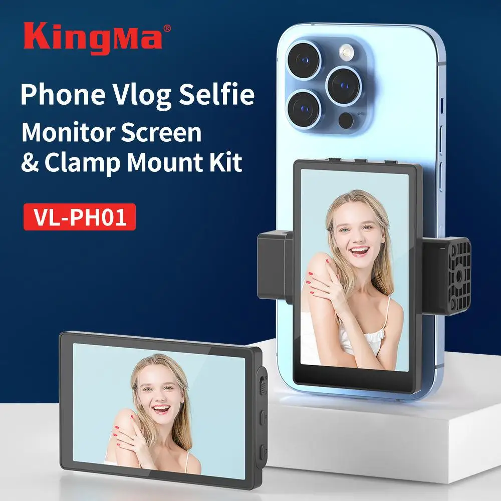 KingMa Monitor Screen using phone rear camera for Selfie Vlog or Live Stream TikTok Compatible with Android iPhone