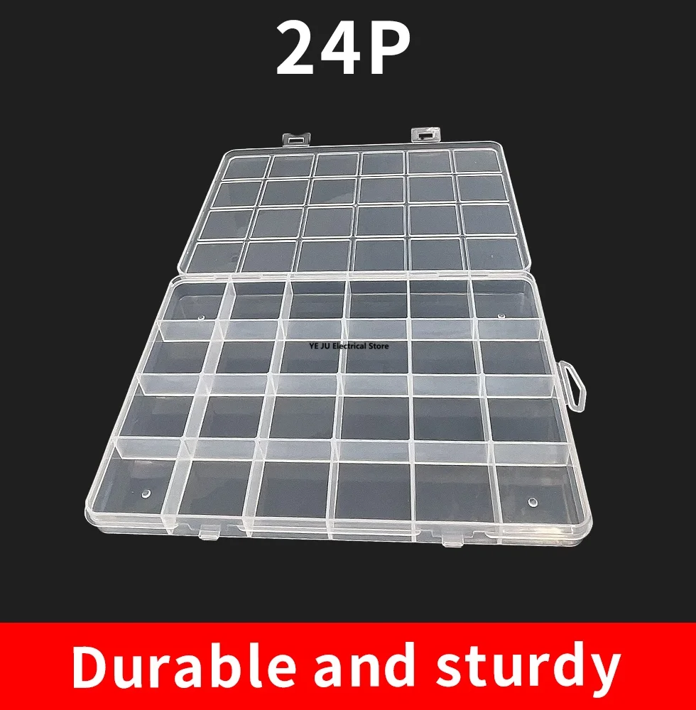 NEW 24 Grid Rectangle Plastic Jewelry Box Compartment Storage Box Case Jewelry Earring Bead Craft Display Container Organizer