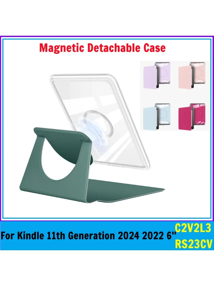 Inteligentne etui na całkowicie nowy Kindle Basic 2024 2022 Release 11th Generation 6 cali RS23CV C2V2L3 Ebook Magnetic Detachable Cover Funda — zdjęcie produktu 7