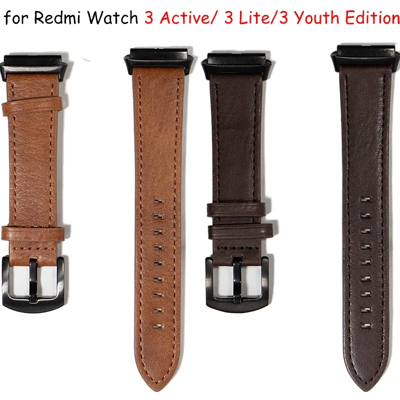 Hot Seller Leather Strap for Redmi Watch 3 Active Business Replacement Strap for Redmi 3 Lite/3 Youth Edition Band Accessories