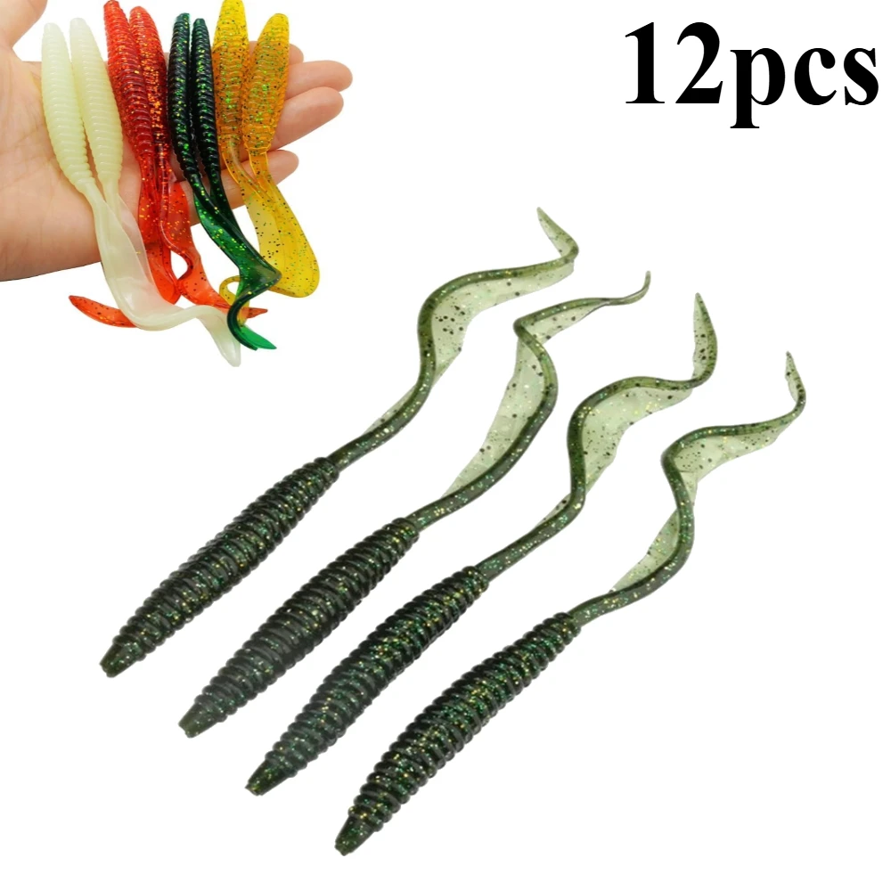 12 قطعة ذيل طويل الصيد إغراء المسمار الموضوع واحد المنجل ذيول الطعم الاصطناعي 12 سنتيمتر/18 سنتيمتر 2.2 جرام/7 جرام لسيناريوهات الصيد المختلفة #1