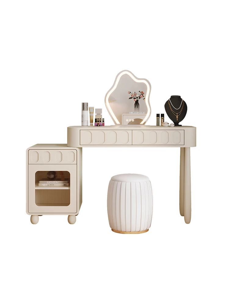 Advanced French cream wind dressing table dresser bedroom 2023 new small online celebrity dressing table is modern and simple.