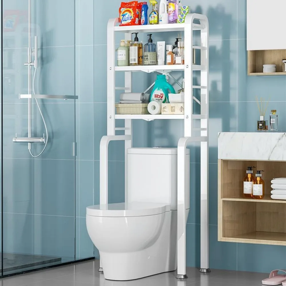 Toilet Shelf Over The 3-Tier Bathroom Space Saver Floor Type Standing Cabinet Multi-Functional Storage Rack Bathroom Furniture