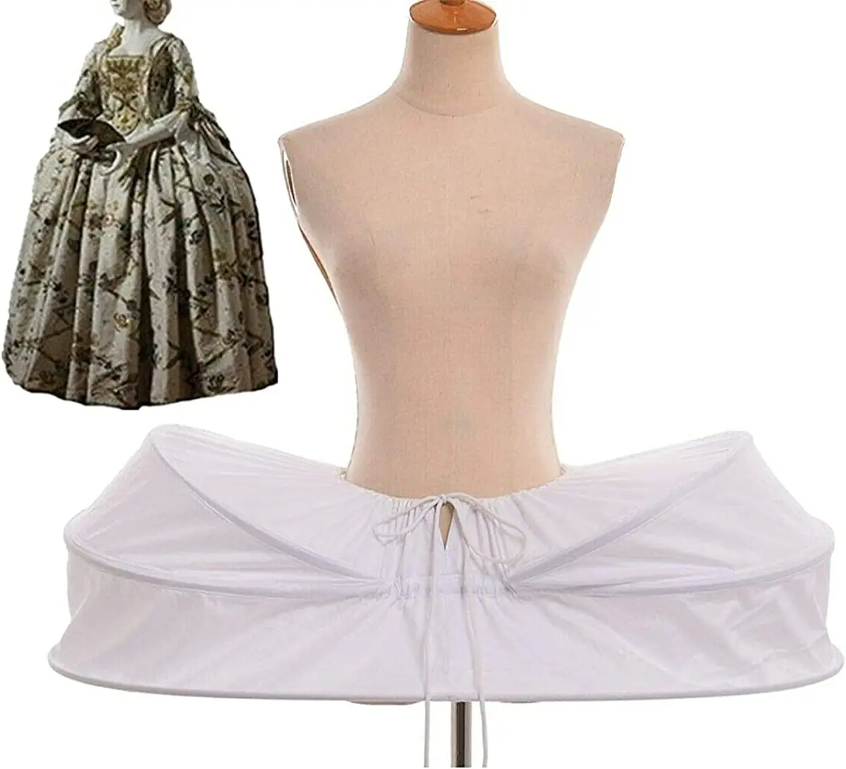 Donne medievale vittoriano rococò crinolina sottogonna Hoopskirt sottoveste gabbia vestito Costume Pannier