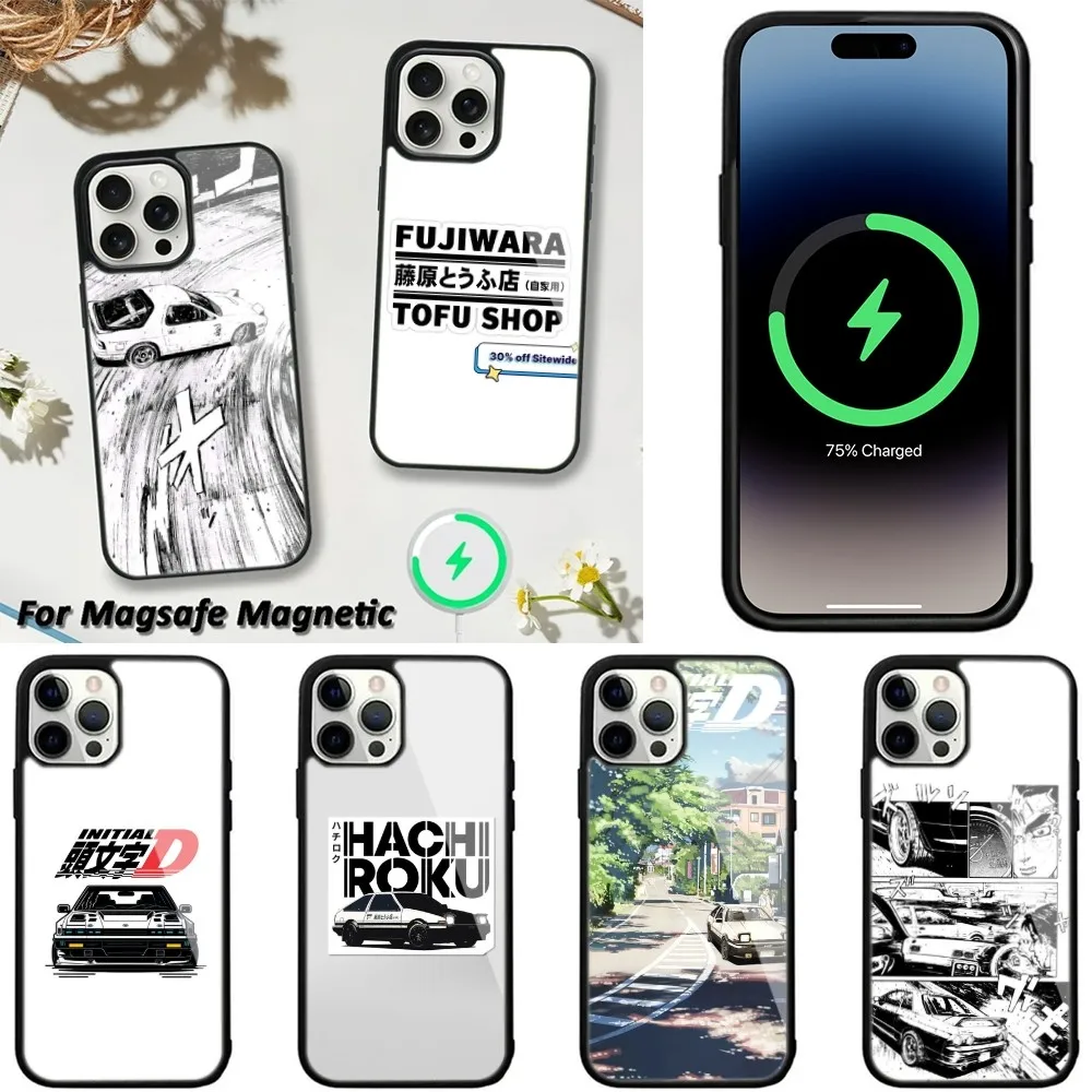 A-Anime Initial D  Phone Case For iPhone 15,14,13,12,11 Pro Max Plus Wireless Charging