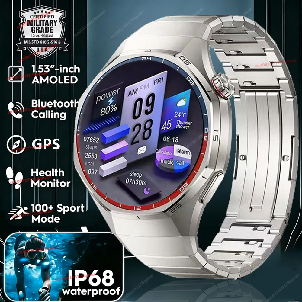2026 Watch 5 Pro GPS Track Smartwatch dla mężczyzn, ekran AMOLED 360*360, NFC, BluetoothCall, wodoodporny monitor stanu zdrowia, męski smartwatch Ht30