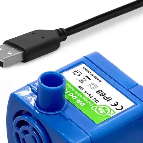 DC5V 1.5W Submersible Pump: Ultra-Quiet, IP68 Waterproof – 160L/H Flow, 50cm Lift with 4 Suction Cups for Aquarium