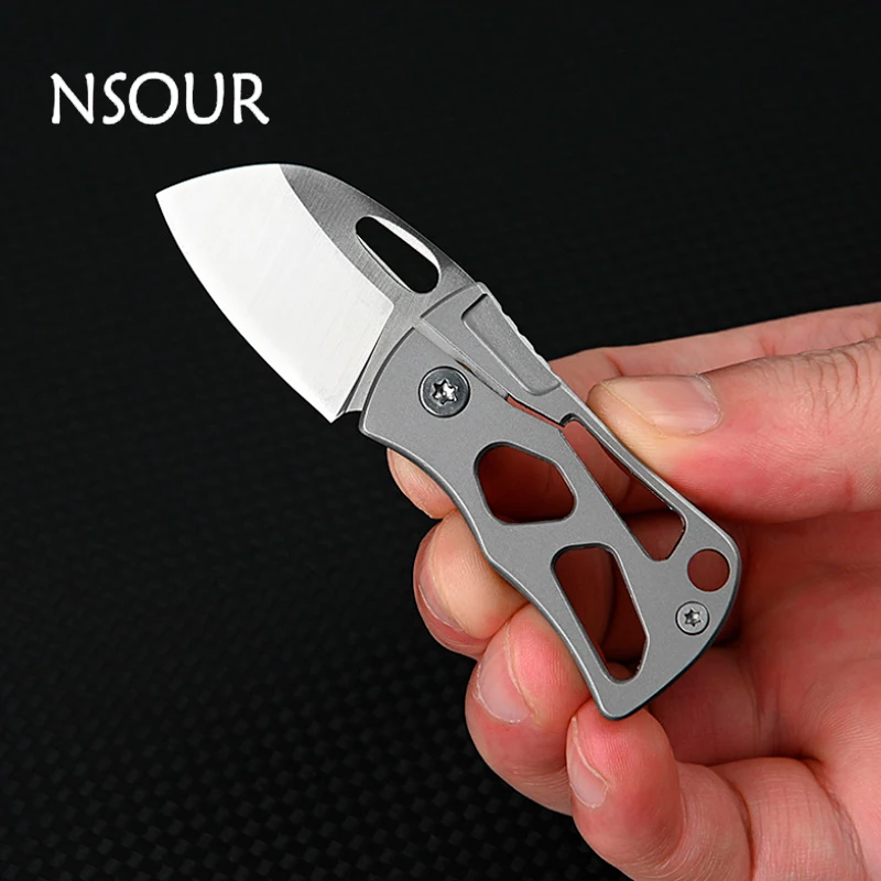 

High Hardness D2 Handle Folding Knife Stainless Steel MINI Fruit Knife EDC Express Pocket Knife Gift Outdoor Tool KeyPendant