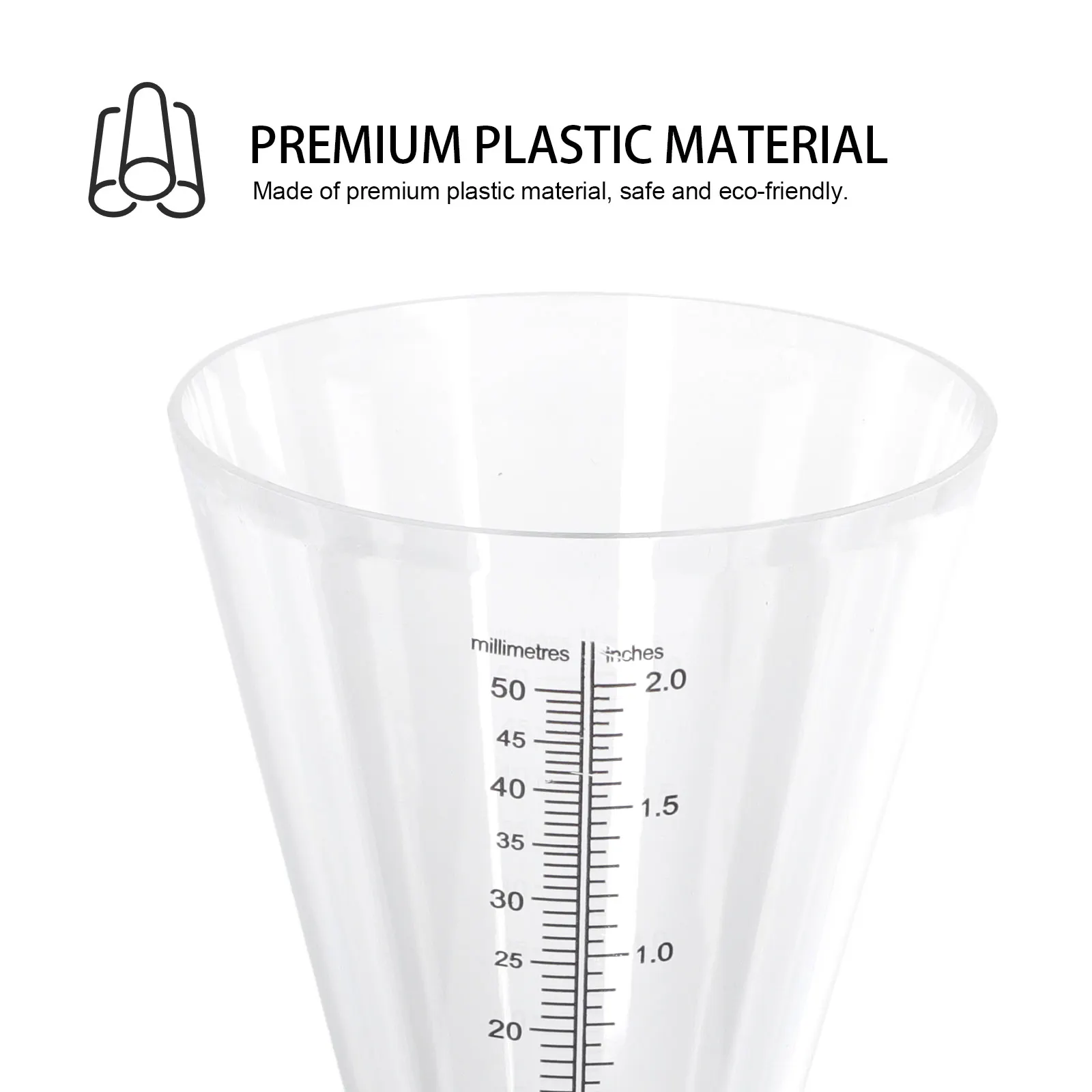 

Rain Gauge Cone Cup Garden Tool Transparent Measuring Lawn Farming Meteorological Climate Research Water Level Scale Instrument