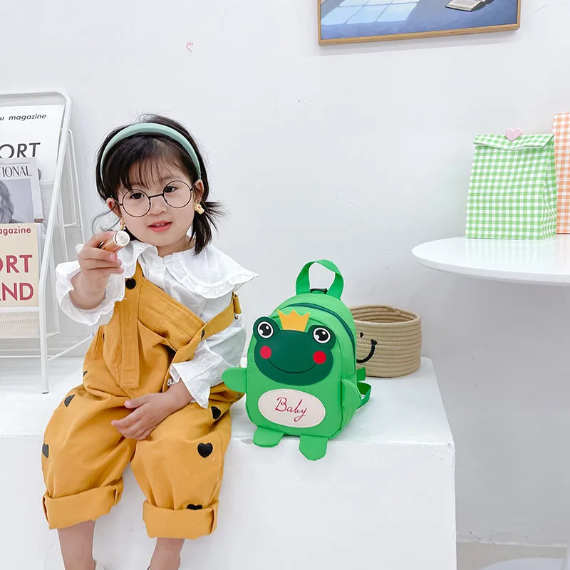 Anti-lost Children\'s Backpack Cute Cartoon Animal Panda Frog Backpack With Traction Rope Baby Child Safety Strap Walker Strap