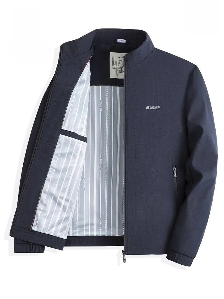 

Busin Sle ort Jaet для мужчин, весна-осень, новый воротник-стойка, против морщин, ветрозащитный полиэстер, повседневный, элитный