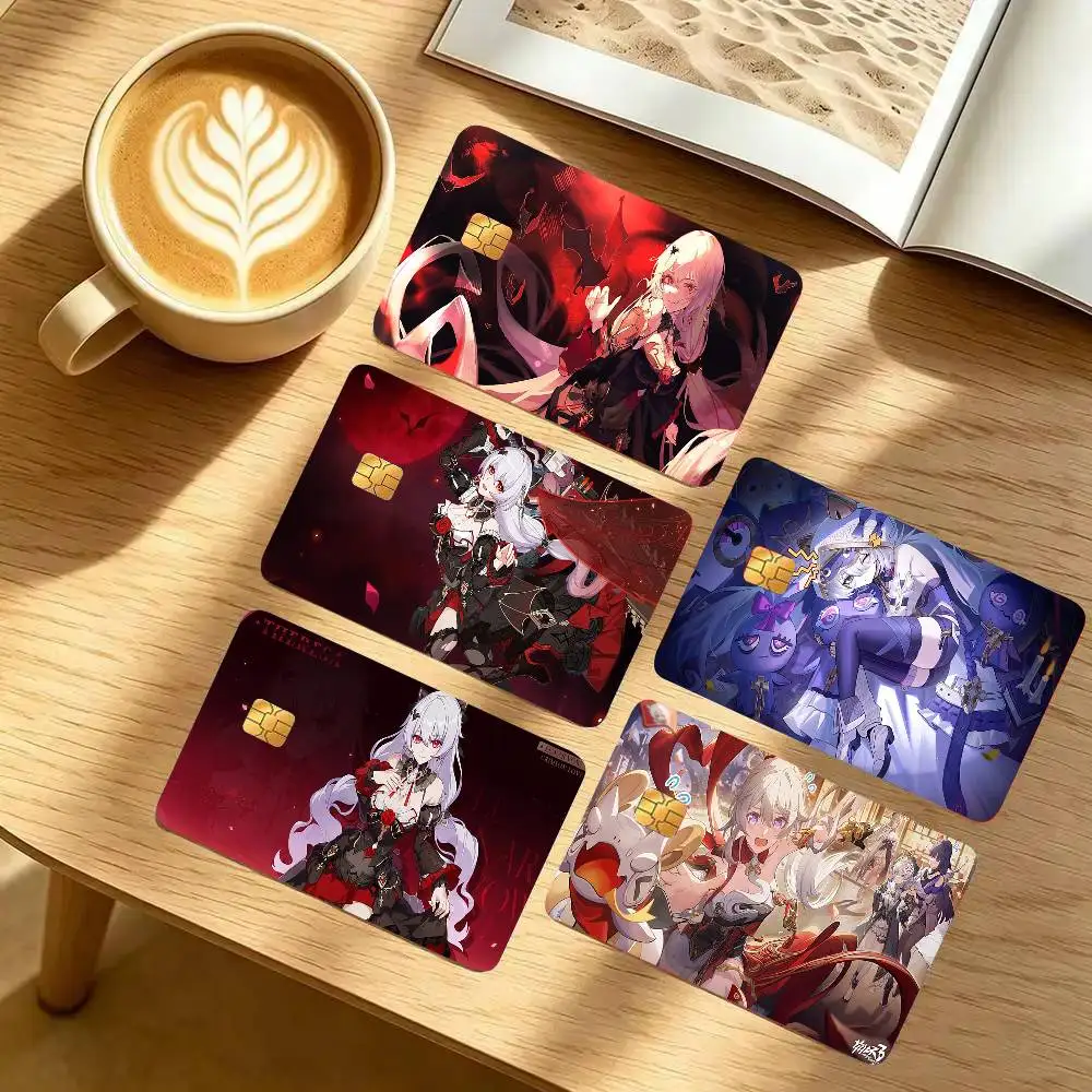 Theresa Animated Game Honkai Impact 3rd Card Sticker 4Pcs Credit Card Skin Anti Scratch Bank Debit Card Decal