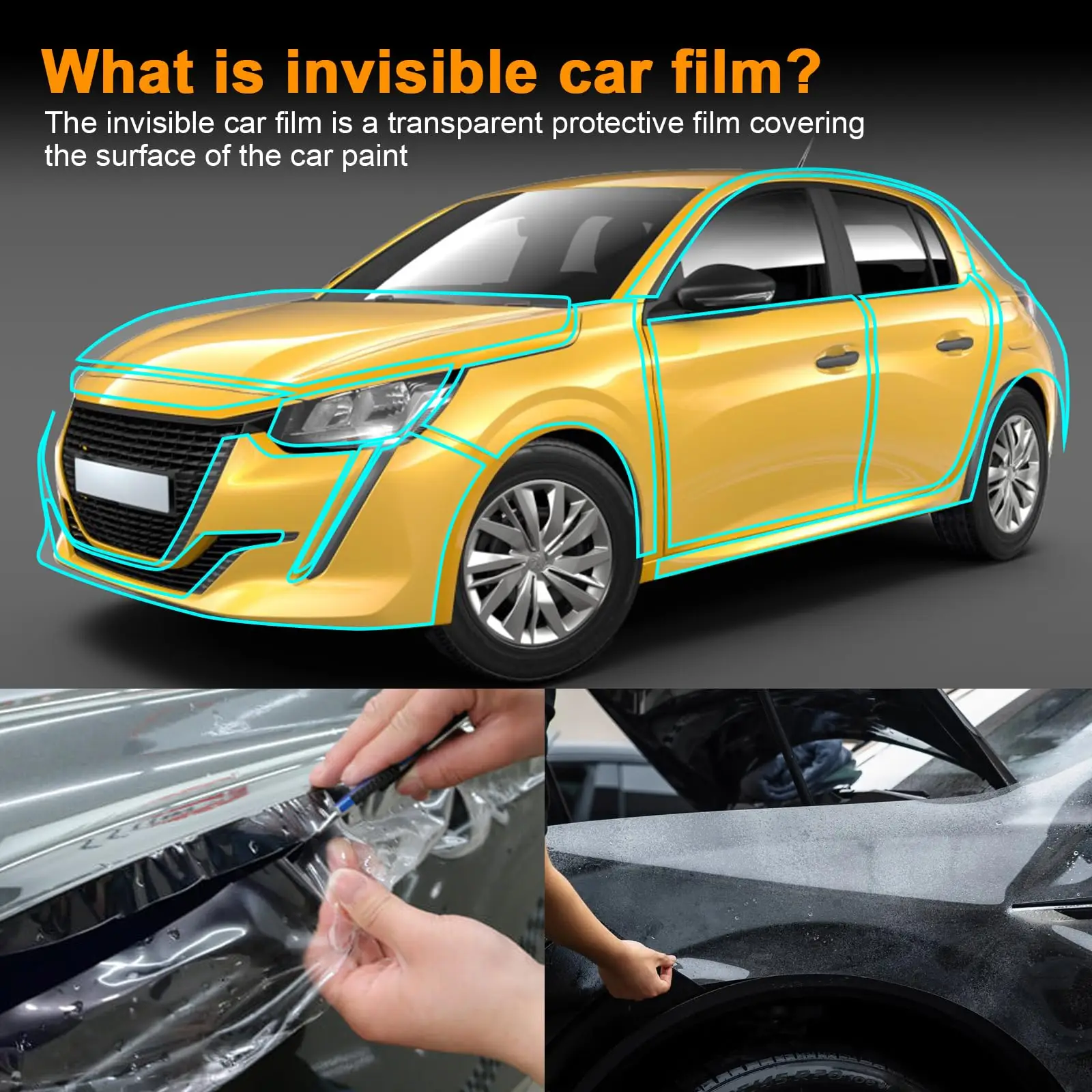 

8.5Mil TPU Scratch-resistant Car Paint Protection Film For 2019-2025 Peugeot 208 Car Body Transparent Bra Per-cut PPF Kit