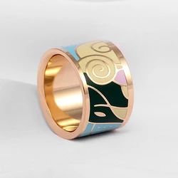 RX Recommend Hot Style Boho Classic Stainless Steel Wholesale Jewelry Enamel Ring For Women Party Popular Gift