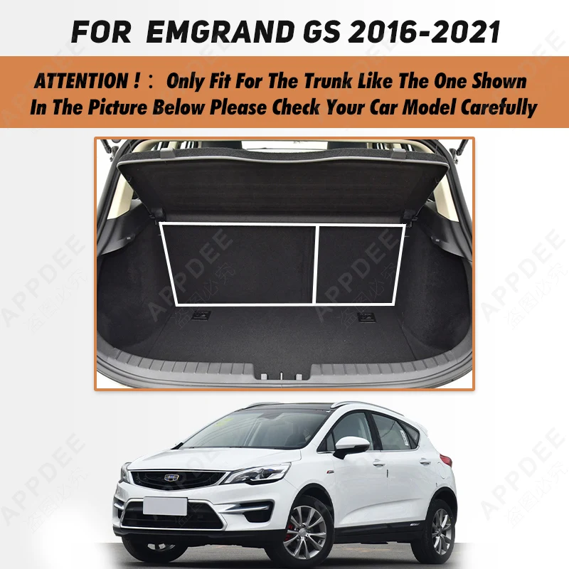 Auto Full Coverage Trunk Mat For GEELY Emgrand GS 2016-2021 20 19 18 17 Car Boot Cover Pad Interior Protector Accessories