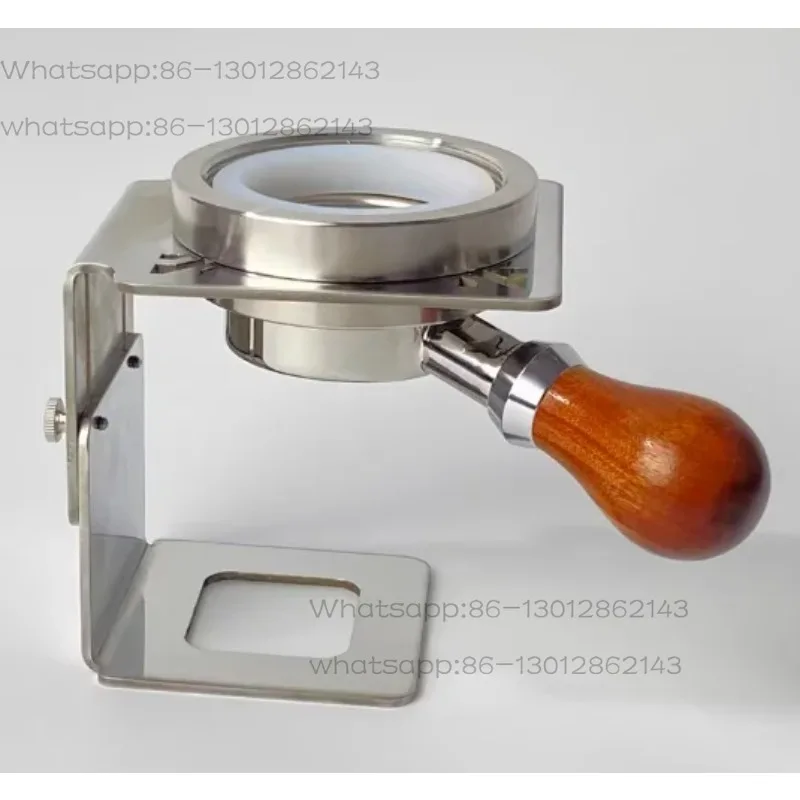 Stainless Steel Coffee Portafilter Holder Stand Wooden Handle Coffee Tamper Station Rack Espresso Machine Accessories