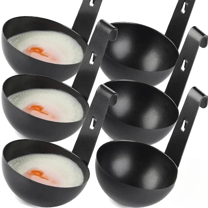 

1PC Stainless Steel Egg Poacher with Hanging Hook Creative Egg Boiled Mold Kitchen Multifunctional Long Handle Egg Cooking Tools