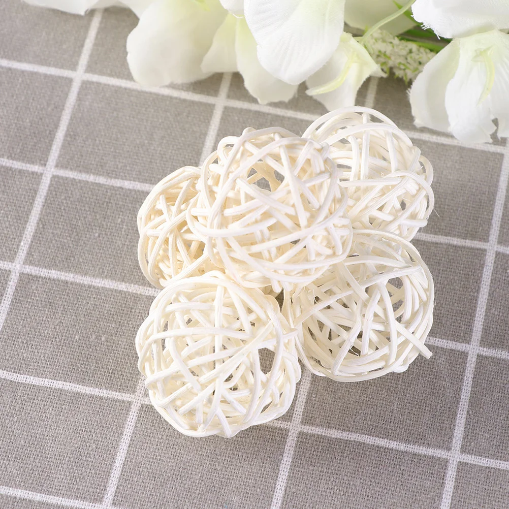 30 Pcs Takraw Table Decorations Woven Rattan Balls Aromatherapy Christmas House Ornaments Party