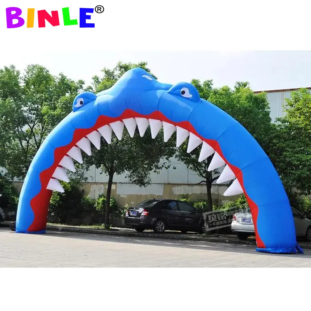 Airblown entrance inflatable shark arch balloon for festival party decoration